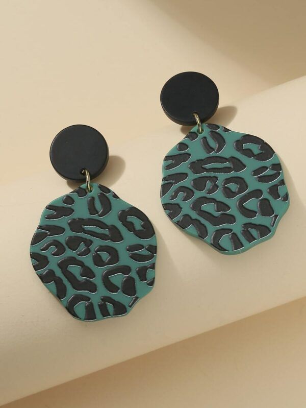 PENDIENTES GEOMETRICOS ESTAMPADO LEOPARDO