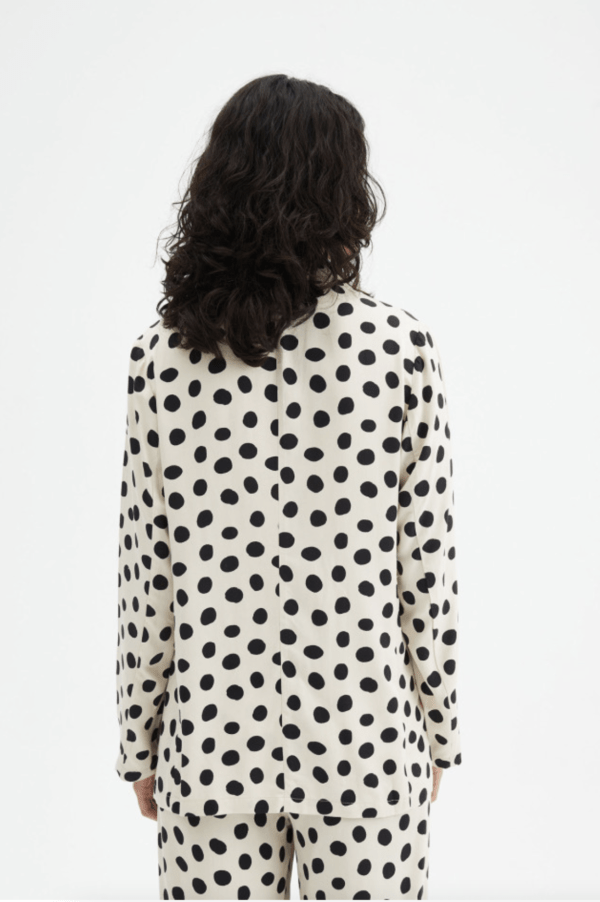Blazer con cuello solapa y estampado de lunares - Imagen 2