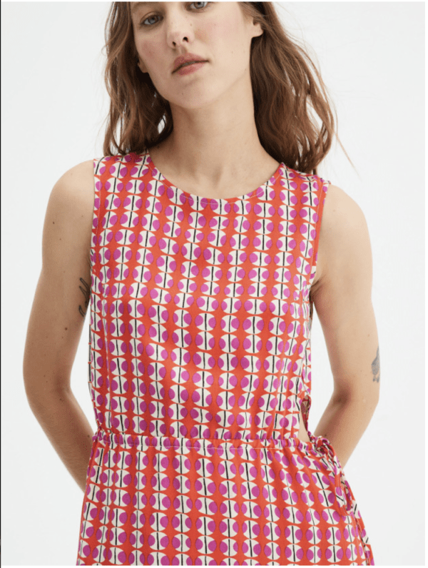Vestido midi cut out con estampado geométrico - Imagen 2