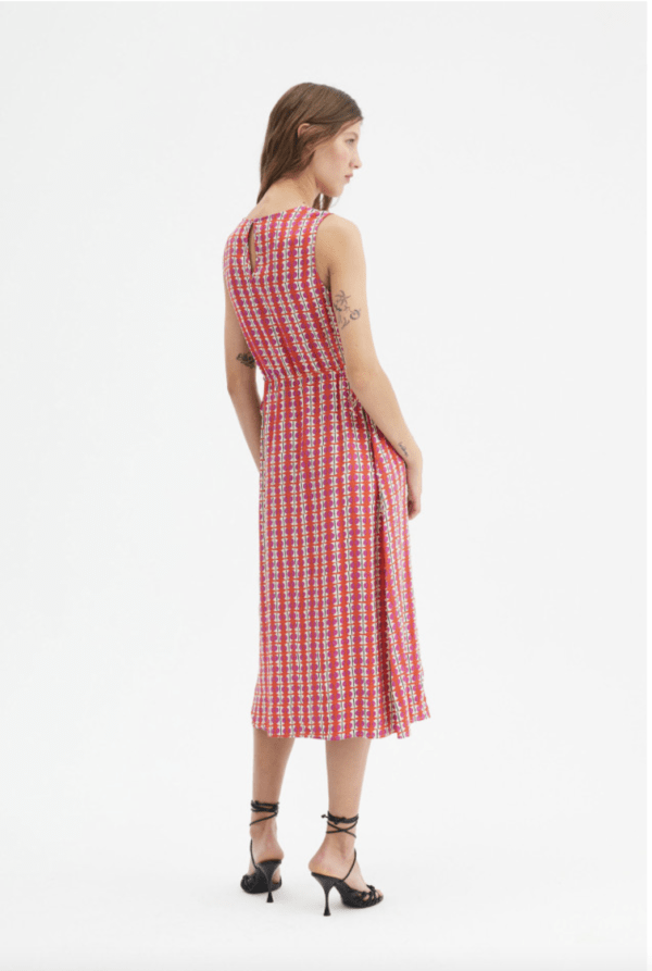 Vestido midi cut out con estampado geométrico - Imagen 3