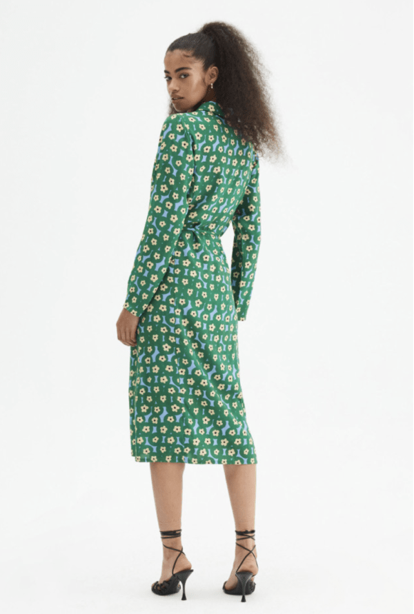Vestido midi fluido de viscosa con estampado floral - Imagen 3