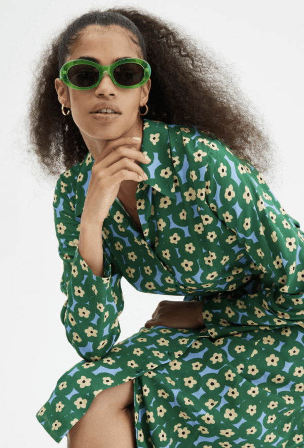 Vestido midi fluido de viscosa con estampado floral - Imagen 2