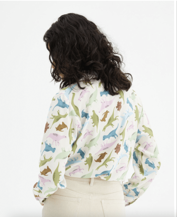 Camisa de viscosa estampado dinosaurios - Imagen 3
