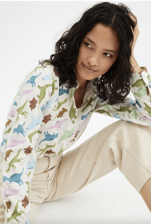 Camisa de viscosa estampado dinosaurios - Imagen 2