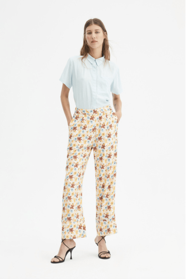Camisa básica con manga corta azul - Imagen 2