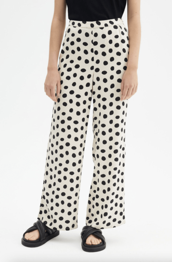 Pantalón ancho tobillero con estampado de lunares - Imagen 2