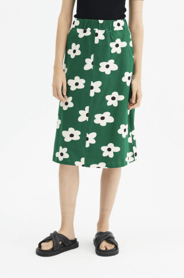 Falda midi de felpa con estampado floral - Imagen 2