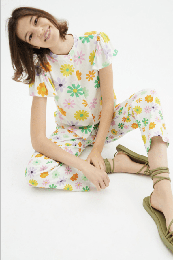Camisa con cuello mao y estampado floral - Imagen 3