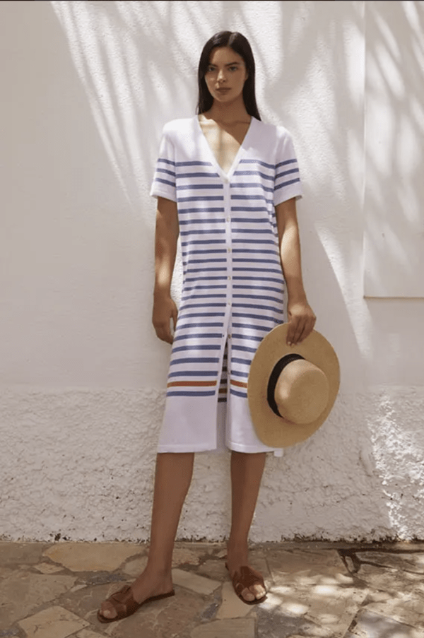 VESTIDO ABOTONADO RAYAS NAVY WNT
