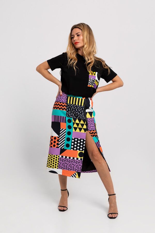 Falda Midi Cremallera - Memphis Time