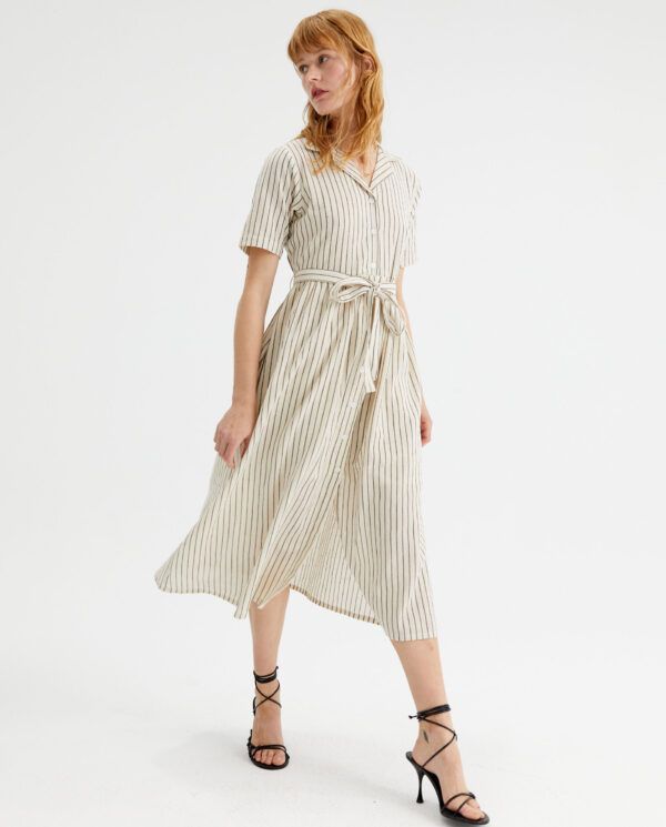 VESTIDO MIDI CAMISERO STRIPES - Imagen 3