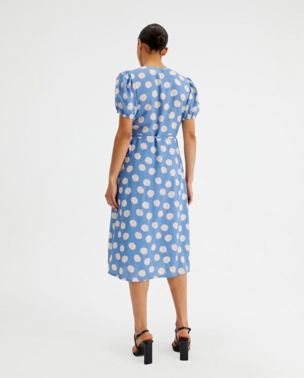 VESTIDO MIDI ENVOLVENTE CON ESTAMPADO DE LUNARES