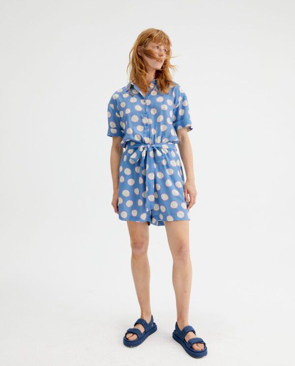 MONO CORTO CAMISERO CON ESTAMPADO DE LUNARES - Imagen 3