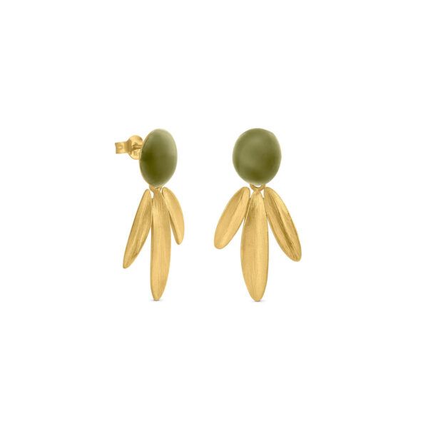 PENDIENTES DORADOS OLIVIA 3 HOJAS