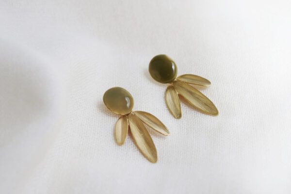 PENDIENTES DORADOS OLIVIA 3 HOJAS