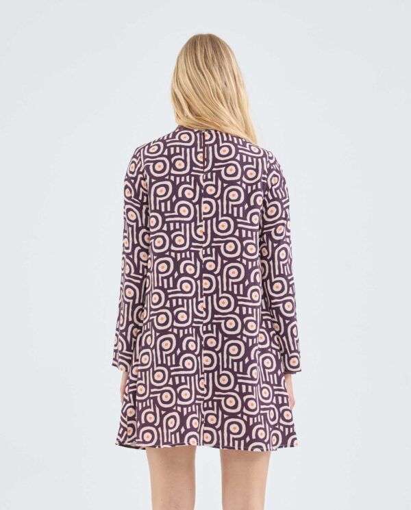 Vestido corto evase con estampado geometrico - Imagen 4