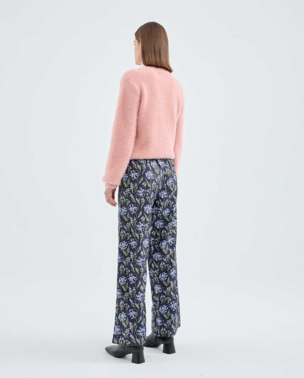 Pantalon largo recto con estampado floral - Imagen 4