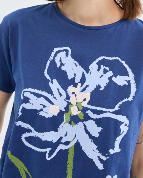 Camiseta de algodón con gráfica floral - Imagen 3
