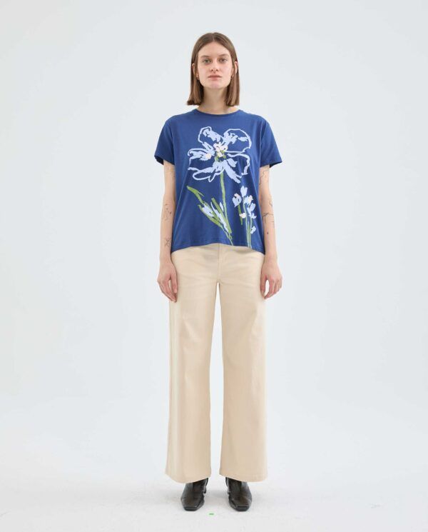 Camiseta de algodón con gráfica floral - Imagen 2
