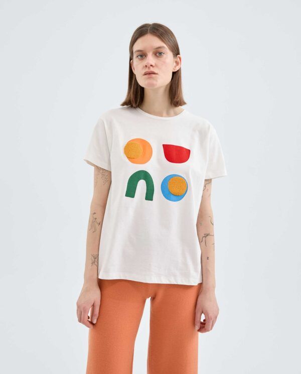 Camiseta de algodón con gráfica geométrica