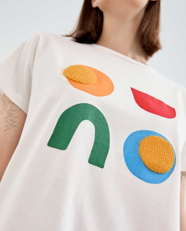 Camiseta de algodón con gráfica geométrica - Imagen 2