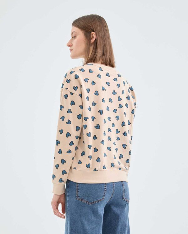 Sudadera de felpa con estampado de corazones - Imagen 4