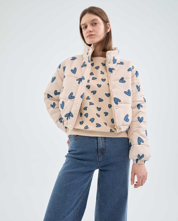 Sudadera de felpa con estampado de corazones - Imagen 5