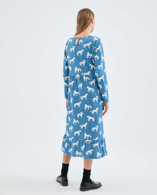 Vestido midi evasé con estampado de caballos - Imagen 4