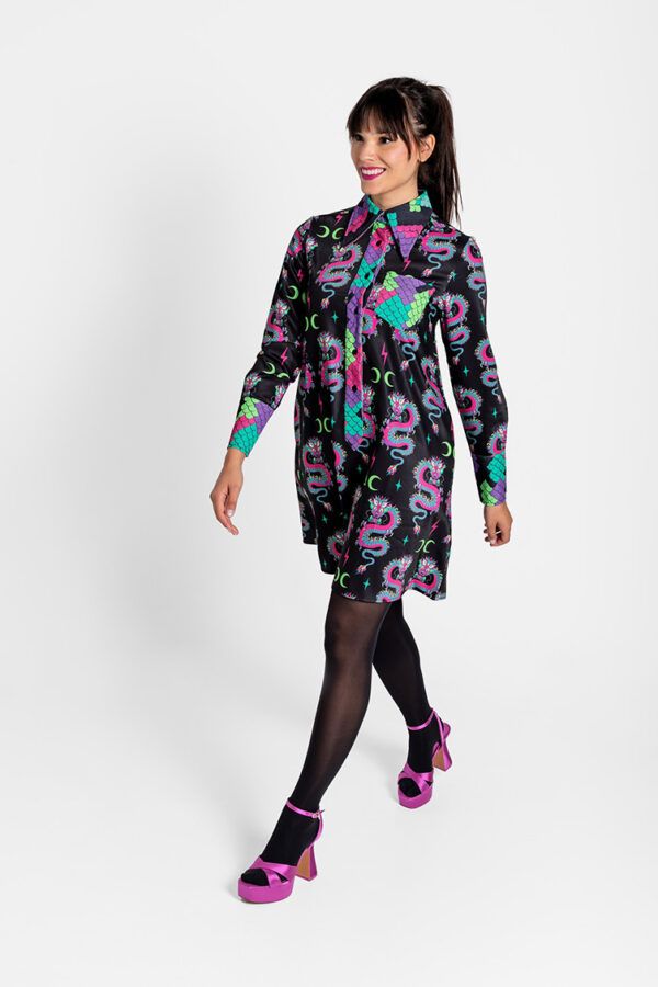 Vestido Cuello Corte A - Lunática
