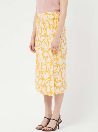 Falda midi con estampado floral Palm Springs Con cintura elástica de tiro medio.