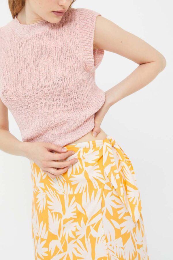 Falda midi con estampado floral Palm Springs Con cintura elástica de tiro medio.