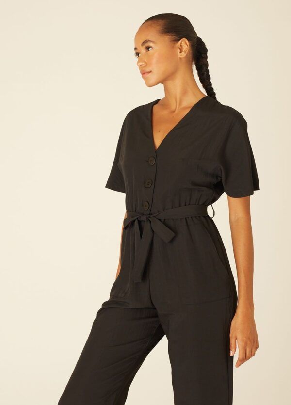 VISCOSE PLAYSUIT BLACK