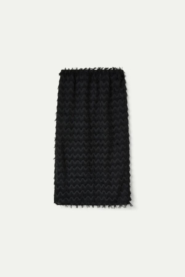 FALDA MIDI CON FLECOS NEGROS - Imagen 4