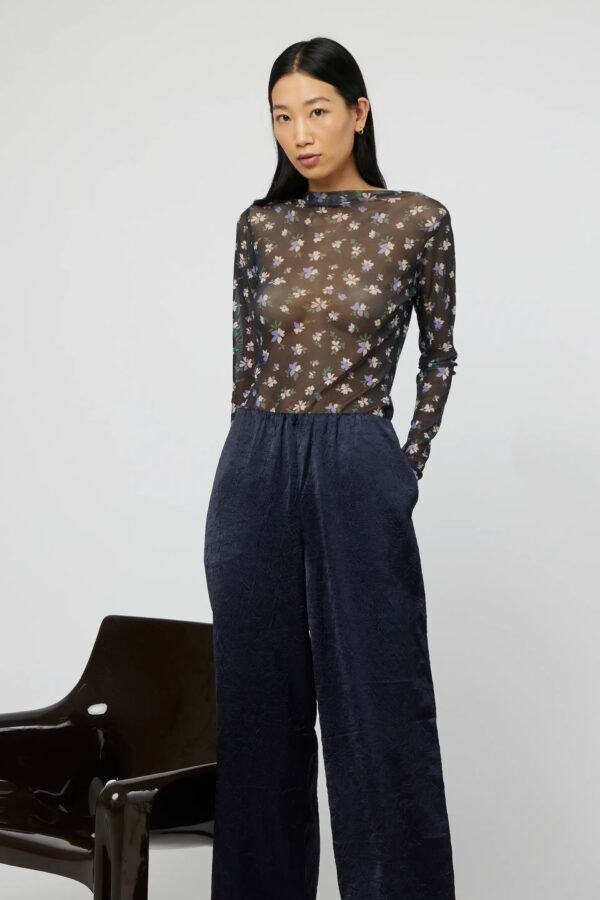 PANTALON FLUIDO SANTENARRUGADO AZUL - Imagen 2