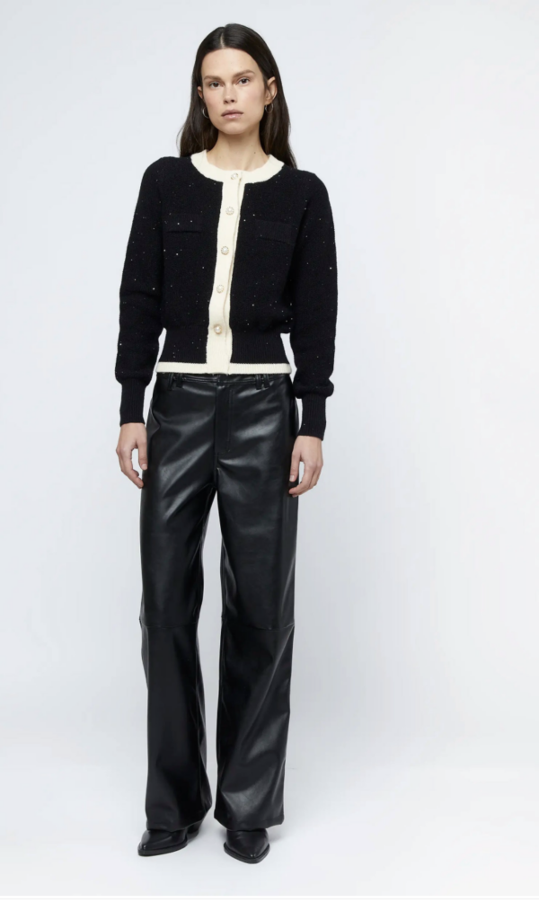 CHAQUETA PUNTO NEGRA BRILLANTE - Imagen 2