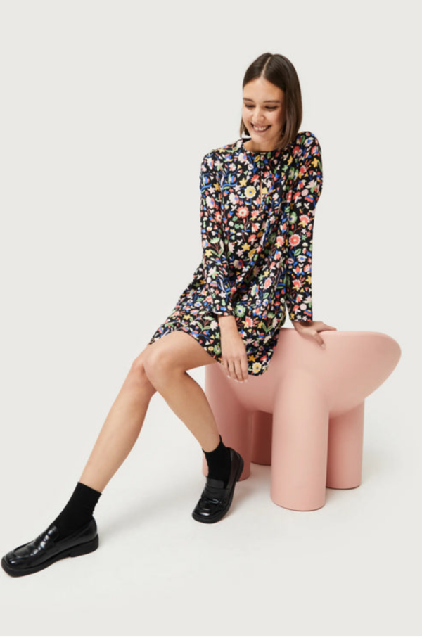 VESTIDO CORTO ESTAMPADO FLORAL PEQUEÑO - Imagen 2