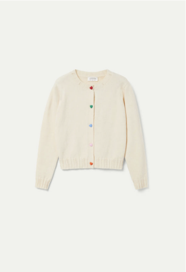 CARDIGAN CON DETALLE DE CORAZONES BLANCO - Imagen 2