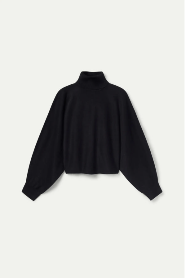 JERSEY DE PUNTO DE CUELLO VUELTO NEGRO - Imagen 4