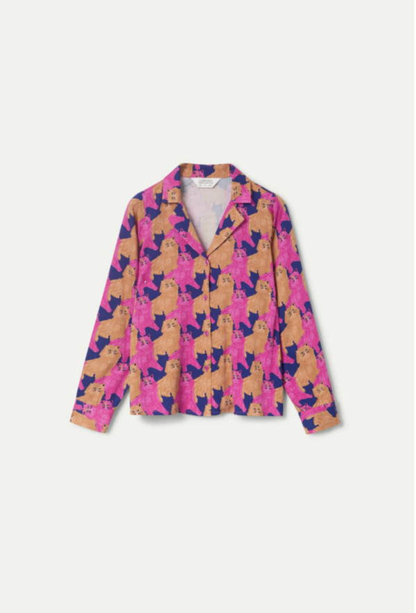 CAMISA CON ESTAMPADO DE GATOS - Imagen 4