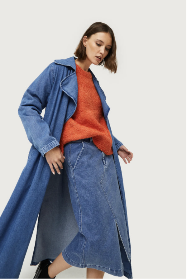 FALDA MIDI VAQUERA AZUL - Imagen 3
