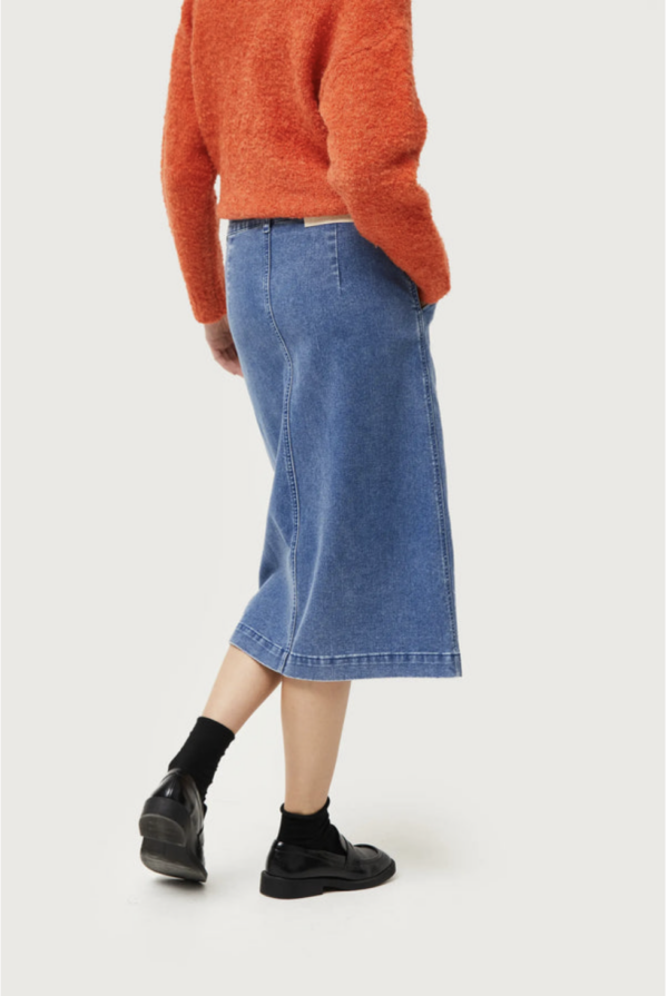 FALDA MIDI VAQUERA AZUL - Imagen 2