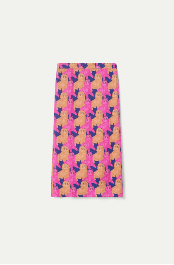 FALDA MIDI CON ESTAMPADO DE GATOS - Imagen 6