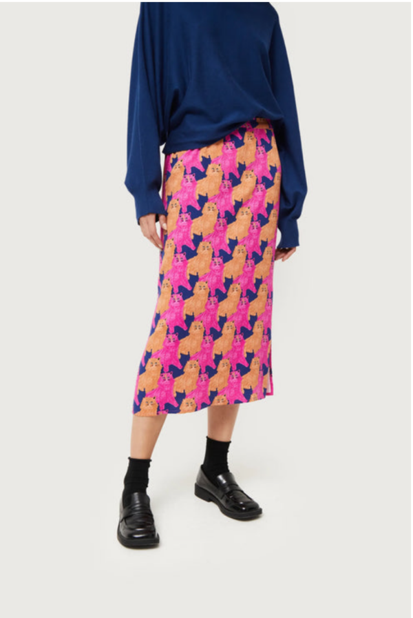 FALDA MIDI CON ESTAMPADO DE GATOS - Imagen 4