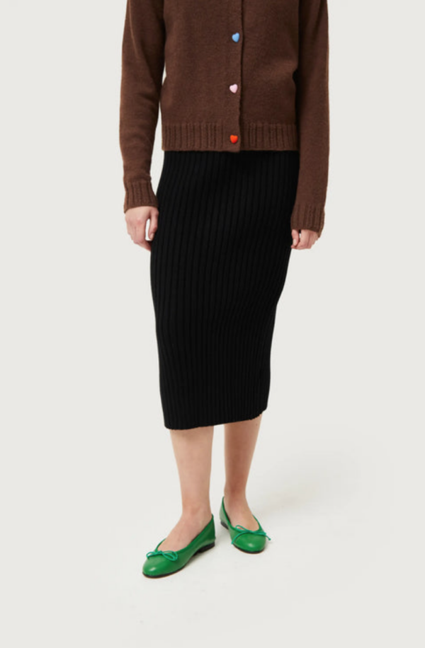 FALDA MIDI DE PUNTO NEGRA - Imagen 4