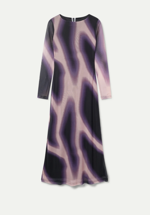 VESTIDO LARGO MALLA ESTAMPADO BOREAL - Imagen 2