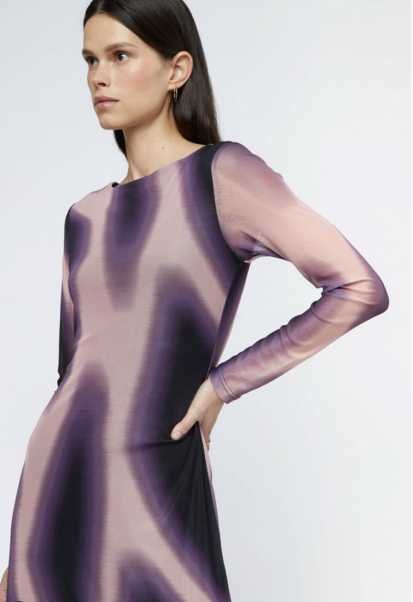 VESTIDO LARGO MALLA ESTAMPADO BOREAL - Imagen 3