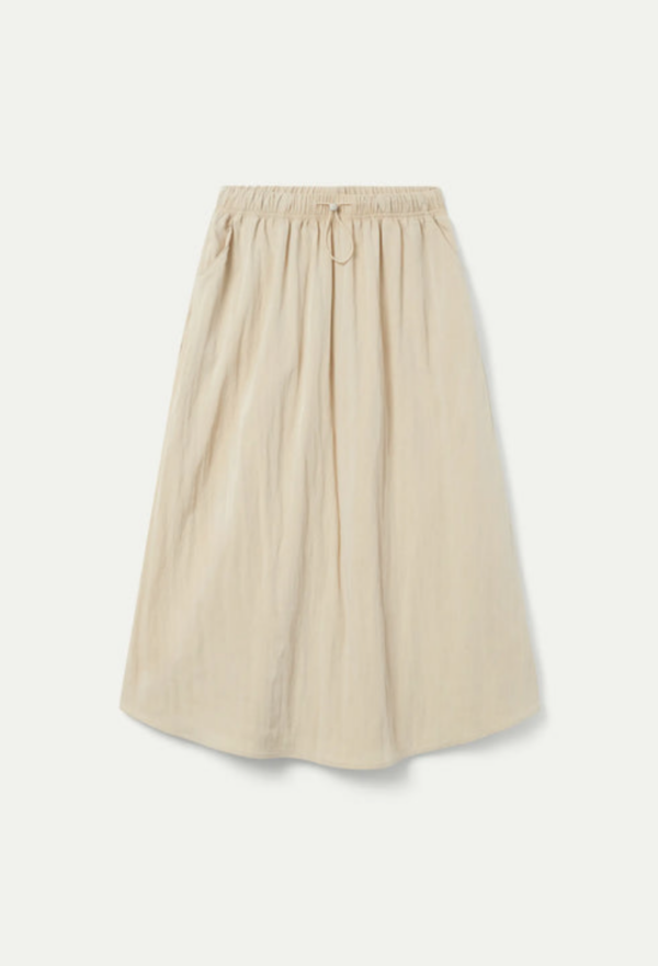 FALDA MIDI EN TEJIDO TECNICO BEIGE - Imagen 6