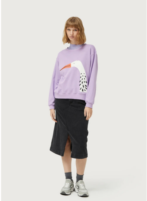 SUDADERA DE PRINT DE GARZA LILA - Imagen 3
