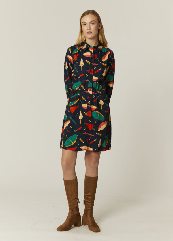VESTIDO CORTO CAMISERO UMBRELLAS - Imagen 2