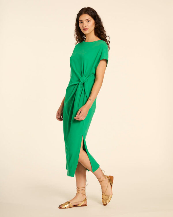 VESTIDO CANALE ANUDADO VERDE - Imagen 3